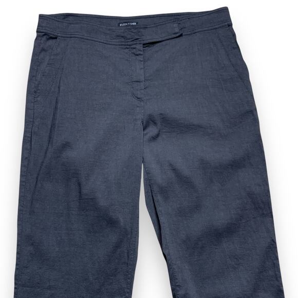 Eileen Fisher Pants Size 14 Dark Gray Linen Blend Straight Leg Pant - Picture 2 of 10